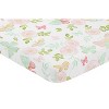 Sweet Jojo Designs Girl Baby Fitted Mini Crib Sheet Butterfly Floral Pink Green and White - 2 of 4