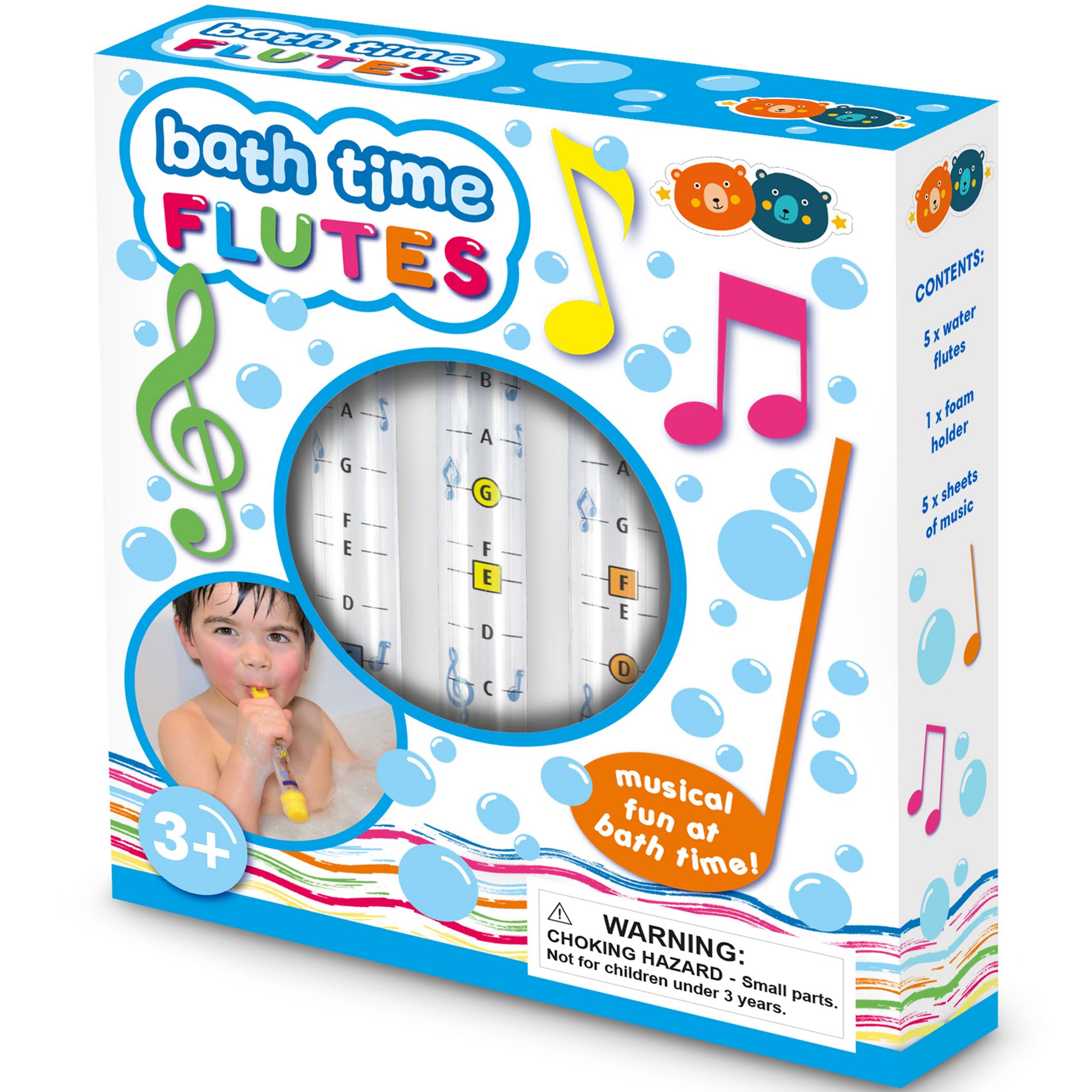 Buddy & Barney: Bath Time Water Flutes - 5 Pieces, Water Tub Play, Kid 3+