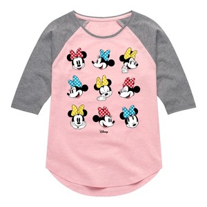 Girls' - Disney - Mickey & Friends Shirt Tail Raglan Graphic T-shirt - 1 of 3