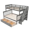 Grungis Twin Over Full Loft Bed with Drawers and Storage Shelves,Modern Bunk Bed with Ladder and Guardrails,Loft and Bunk Bed for Bedroom - 2 of 4