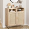 Whizmax Sideboard Buffet Storage Cabinet, Rattan Kitchen Cabinet with 2 Doors/Shelf, Accent Modern Dining Living Room Entry Hallway - 4 of 4