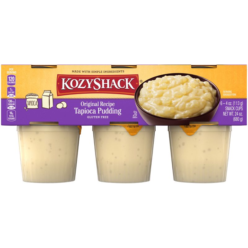 Kozy Shack Original Recipe Tapioca Pudding - 6ct/4oz Cups, 1 of 6