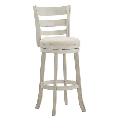 Inspire Q Hooper Barstool Antique White Finish/Beige Linen