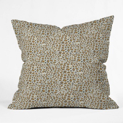 16"x16" Holli Zollinger Deco Leopard Throw Pillow Gold - Deny Designs