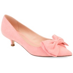 Journee Collection Womens Medium and Wide Width Orana Pointed Toe Kitten Heel Pumps - 1 of 4