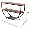 Demilune Shape Console Table, Wooden Sofa Table with 3-Tier Open Storage Shelf and Metal Frame for Living Room Hallway Office - 4 of 4