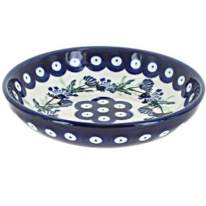 Blue Rose Polish Pottery 1951 Zaklady Medium Shallow Dish - 1 of 1