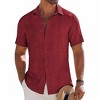 COOFANDY Mens Button Down Short Sleeve Shirt Casual Beach Shirt Summer Vacation Textured Shirts - 2 of 4