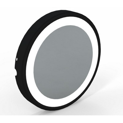 Matte Black 7x Magnifying LED Countertop Mirror