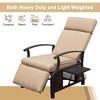 DOMETOUR Adjustable Patio Recliner Chair with Flip Table, Push Back, Removable Cushions, Supports 350lbs, Beige - 4 of 4