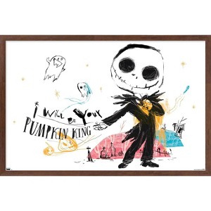 Trends International Disney Tim Burton's The Nightmare Before Christmas - Ink Pumpkin King Framed Wall Poster Prints - 1 of 4