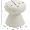 Meridian Furniture,Drum Faux Shearling Teddy Fabric Ottoman/Stool - 4 of 4