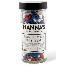 Patriotic Red White and Blue Star Sprinkles, Hanna's Gourmet - 1 of 3