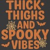 Rerun Island Women Thick Thighs Spooky Vibes Webs Short Sleeve Graphic Cotton Baby Tee - 2 of 4