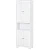 HOMCOM Tall Narrow Bathroom Storage Cabinet with Doors and Shelf Adjustability, Freestanding Bathroom Linen Cabinet, Bathroom Floor Cabinet - 4 of 4
