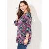 Catherines Women's Plus Size Suprema 3/4 Sleeve V-Neck Tee - 4 of 4