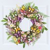 Collections Etc Artificial Butterfly Floral Garden Hanging Wreath - 2 of 2
