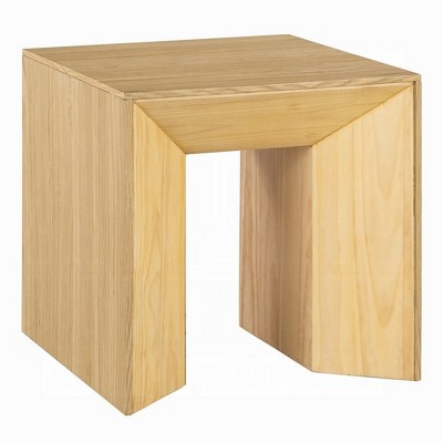 Royal Hampton Side End Table, Natural Brown Wood Frame, Square 24 Inch Top