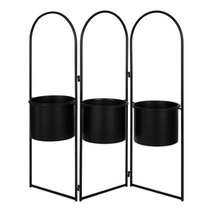 Kate and Laurel Gayla Arch Metal Freestanding Planter, 31x7.5x30, Black - 1 of 4