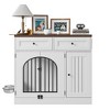 37 Inch Wooden Dog Crate Furniture, Dog Kennel Furniture with Storage & Feeding Bowls, Indoor Dog House End Table for Small to Medium-Large Dogs - 2 of 4