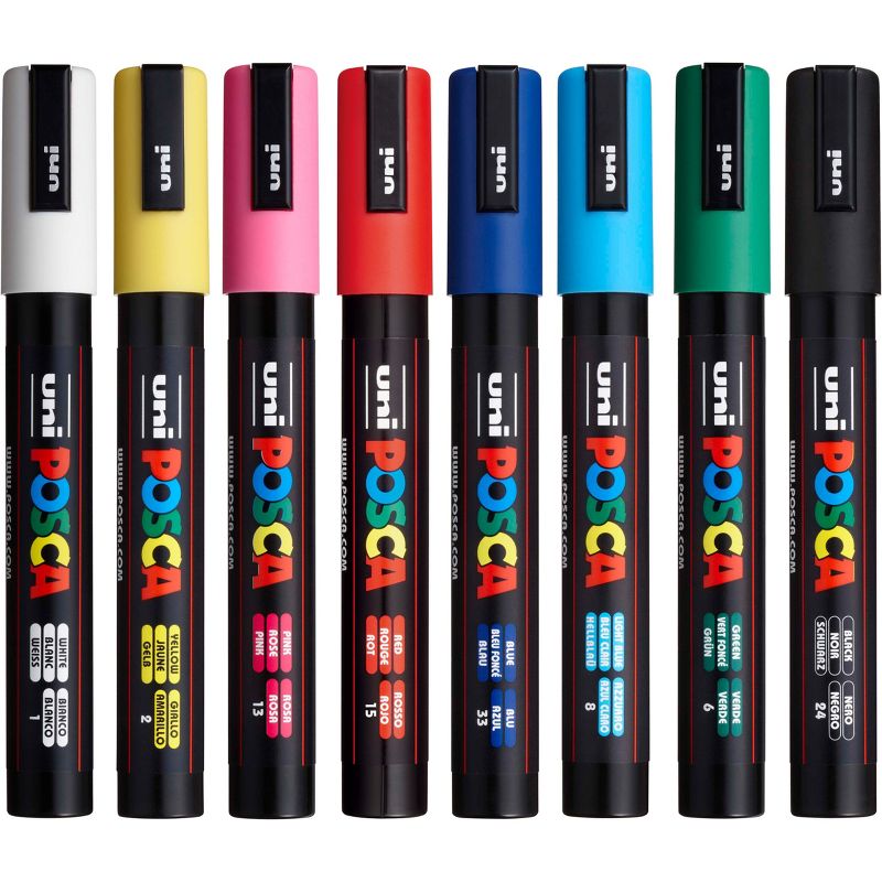 uni POSCA 8pk PC-5M Water Based Paint Markers Medium Point 1.8-2.5mm in Assorted Colors, 5 of 14