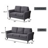 Linen Sofa Modern Couch Comfy Loveseat for Living Room, Office, Bedroom - 2 of 4