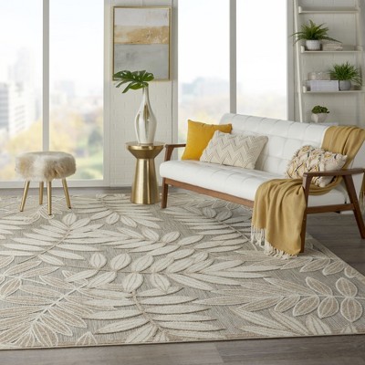Nourison Aloha Natural Floral Leaf Outdoor Area Rug