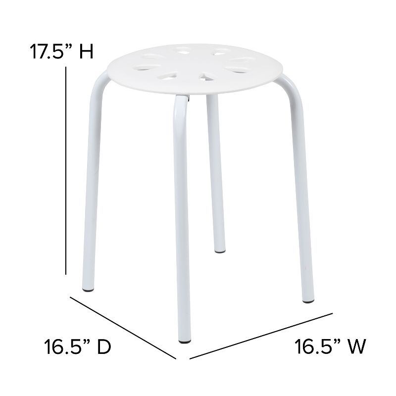 Emma and Oliver Plastic Nesting Stack Stools - School/Office/Home, 17.5"Height (5 Pack), 5 of 10