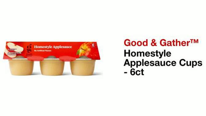 Homestyle Applesauce Cups - 6ct - Good & Gather&#8482;, 2 of 5, play video