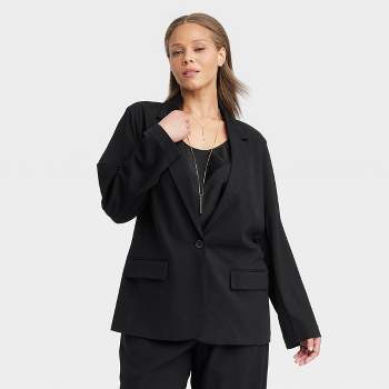 Women's Relaxed Fit Essential Blazer - A New Day™ Black 4x : Target