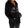 Nlife Women Merry Christmas Print Zipper Up Long Sleeve Kangaroo Pocket Sweatshirt Top - 4 of 4