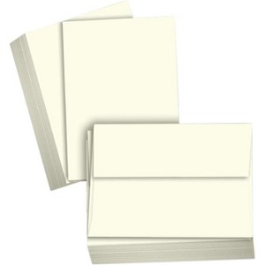 Hamilco Card Stock Blank Note Cards with Envelopes Flat 5" x 7" Cream Cardstock Paper 80lb Cover - 100 Pack - 1 of 4