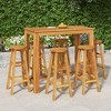 vidaXL 7-Piece Patio Dining Furniture – Solid Acacia Wood Outdoor/Indoor Dining Set with Sturdy Table & Comfort Seats - 2 of 4