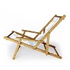Lane and Lucia Lazy Daisies Folding Lounge Chair Blue - Deny Designs: UV & Water-Resistant, Hardwood Frame Outdoor Portable Lounger - 2 of 3