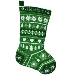 Fair Isle Christmas: GREEN Stocking Kit by MerryStockings - 1 of 1