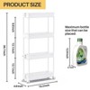 Aoibox Slim 4 Tier Rolling Storage Cart Organizer Mobile Utility Shelving for Bathroom Kitchen Laundry White - 4 of 4