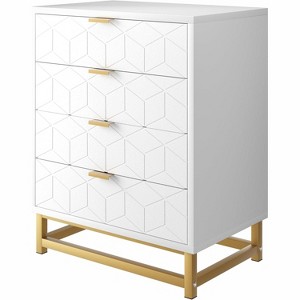 Dresser for Bedroom, 4 Drawer Dresser with Metal Legs, Modern Dressers Chest Organizer with Wide Storage, Chest of Drawers for Bedroom, Living Room - 1 of 4
