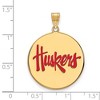 Black Bow Jewelry 14k Yellow Gold Plated Sterling Silver Nebraska Cornhuskers NCAA Extra Large Pendant - 2 of 3