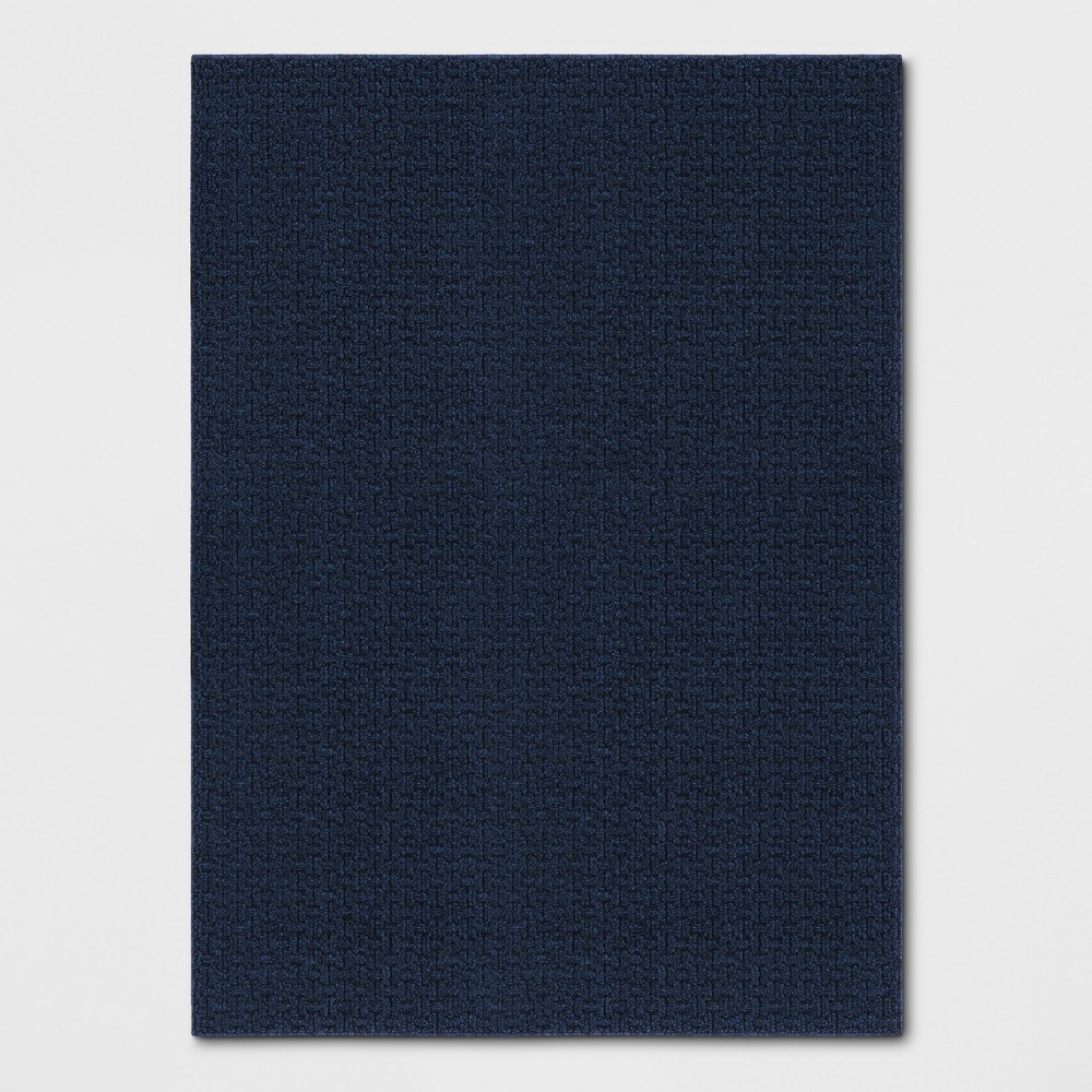 Photos - Area Rug 4'x5'6" Washable Solid Machine Tufted Accent Rug Blue - Made By Design™