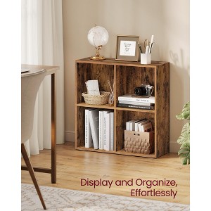 4-Cube Storage Shelf, 9.4x26x26 Inch Open Bookcase with 22 lb per Compartment, for Living Room, Home Office, Freestanding Organizer - 1 of 4