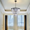 DOMETOUR 20'' Modern Crystal Chandelier, Black Finish, 7-Light 3-Tier Pendant for Dining, Living, Bedroom (Bulb Not Included) - 4 of 4