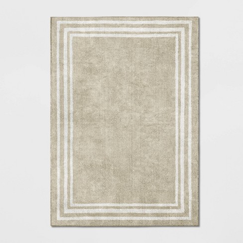 Store 5x7 Threshold™ Feet Tan Solid Woven Natural Jute Border Target Area Rug