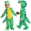 Joyfy Kids Dinosaur Halloween Jumpsuit with Hood Costume, T-Rex Full Body Outfits with Plush Egg for Boys Girls Dress Up Party - 2 of 4