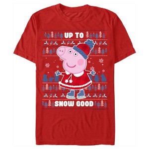 Men's Peppa Pig Christmas Up to Snow Good T-Shirt - 1 of 4