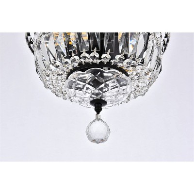 Tranquil Black and Clear Crystal Flush Mount Light
