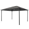 'vidaXL Elegant Black Gazebo with UV-Resistant PC Board Roof - Durable Aluminum/Steel Frame - Classic Design for Outdoor Use - 13.1'x9.8'x8.5' - 2 of 4