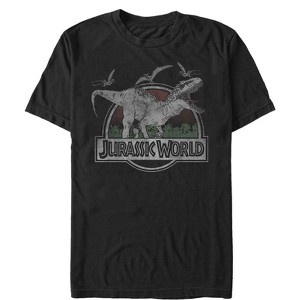 Men's Jurassic World T. Rex and Pterodactyls T-Shirt - 1 of 4