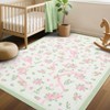 Floral Area Rug Machine Washable Rug For Playroom,Cute Throw Carpet For Girls,Low Pile Non Slip Non Shedding Rug - 2 of 4