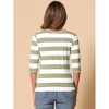 INSPIRE CHIC Women's Stripes Casual Basic Elbow Sleeves Boat Neck Slim Fit T-Shirts - 4 of 4
