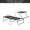 Okak Outdoor Lounge Chair Patio Tanning Chaise with Awning,Folding Sunbathing Reclining Chair for Beach,Camping,Hiking,Poolside,Gray - 4 of 4